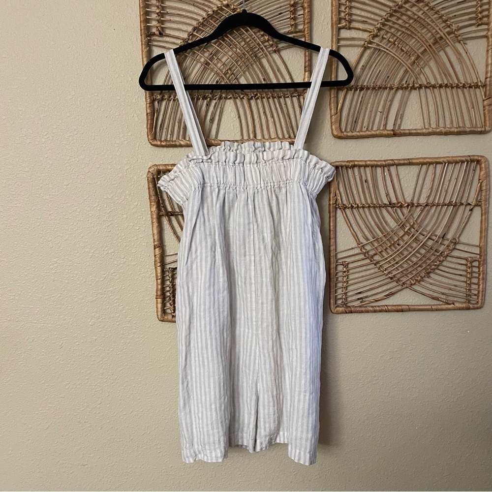 Laude The Label Madewell Thea Romper Striped‎ Gray Beachy Women's Sz M/L B41